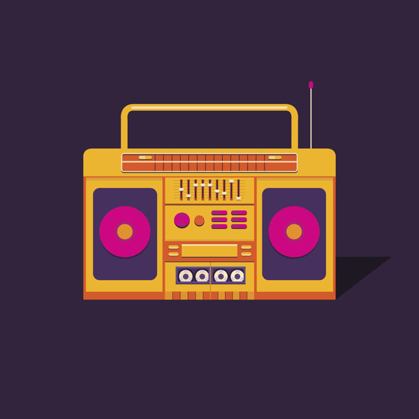 Ebern Designs Illustration Cassette Tape Recorder by Wrapped Canvas